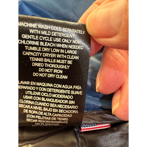 Men's HAWKE & Co. spirt performance Blue down fill Packable Puffer Vest L - Picture 8 of 9